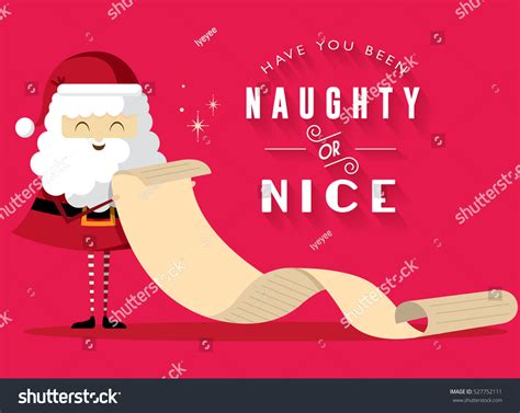 Santas Naughty Nice List Template Vectorillustration Stock Vector ...