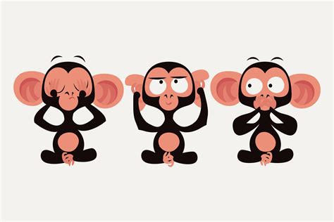 Three Wise Monkeys Drawings