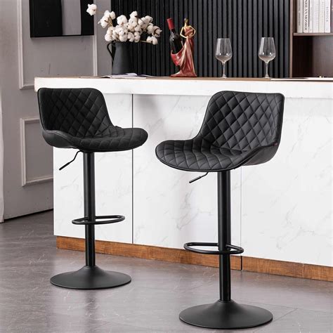 Amazon.com: YOUTASTE Black Bar Stools Counter Height Adjustable Bar ...