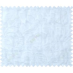 Pure white colour floral self design poly main curtain designs