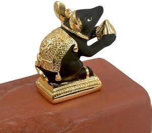 Punyatva Mushak Idol for Ganpati Pooja (Black-Gold Metal) Decorative ...