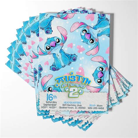 Stitch Birthday Invitations