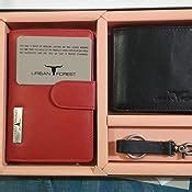 URBAN FOREST Skylar Black and Red Leather Wallets & Keyring Combo for ...