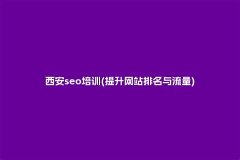 西安seo培训(提升网站排名与流量)