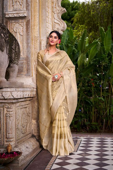 BANDHANI PALACE SAHURI 7204 GOLD TISSUE ZARI WEAVING WORK SAREE ...