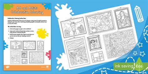 Art and Artists Family Collaborative Colouring - Twinkl