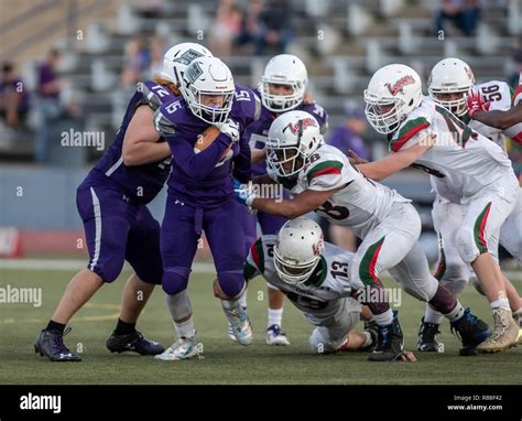 Football action with Eureka vs. Shasta High School in Redding ...