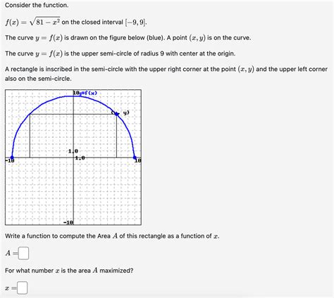 Solved Consider the function. f(x)=81−x2 on the closed | Chegg.com