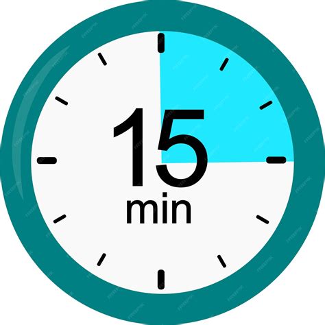 Premium Vector | Clock 15 minutes vector graphics