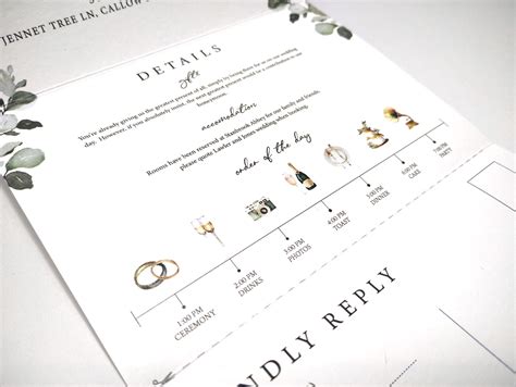 Invitation Timeline - Wedding Stationery - Tinyfox