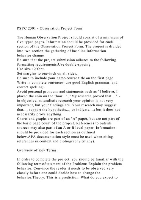 PSYC 2301 - Observation Project FormThe Human Observation Proj.docx