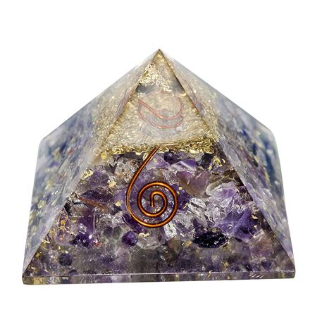 Amethyst Orgone Pyramid with Crystal Point Energy Generator for Aura ...