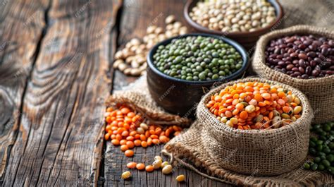 Premium Photo | Grains Legumes lentils and beans assortment in ...