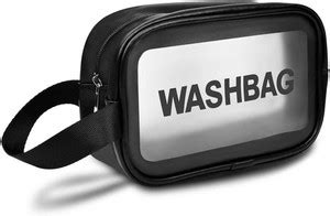 Queue Cosmetic Bag Pouch Transparent Pvc Wash Bag Black - Price in ...