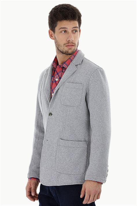 Buy Online Concrete Grey 3 Button Fleece Blazer for Men Online at Zobello