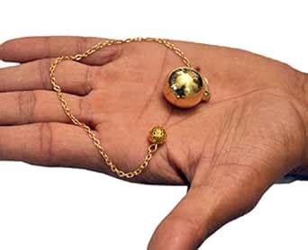 Jet Round Ball Gold Plated Metal Pendulum Free 40 Page Booklet on Jet ...