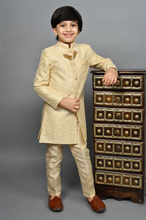 Ahhaaaa Kids Ethnic Silk Blend traditional Wear Sequin Print Indo ...