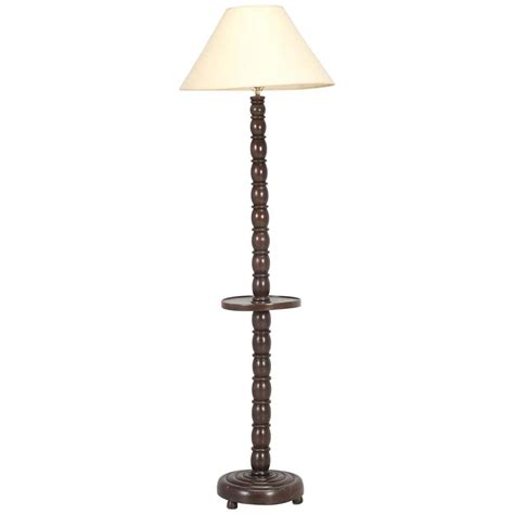 Vintage French Wood Floor Lamp with Table, Fully Restored at 1stDibs ...