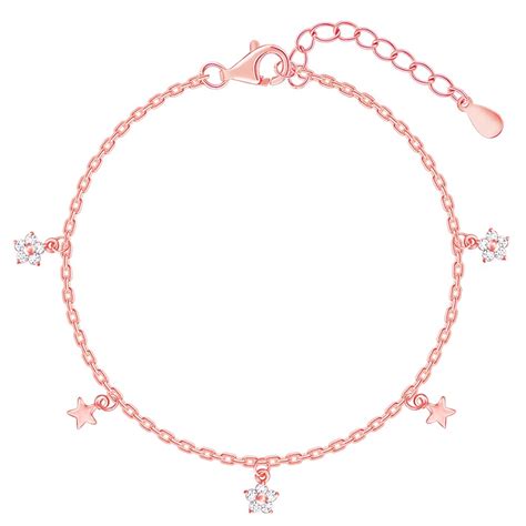 GIVA 925 Silver Rose Gold Starlit Dreams Bracelet, Adjustable| Gifts ...