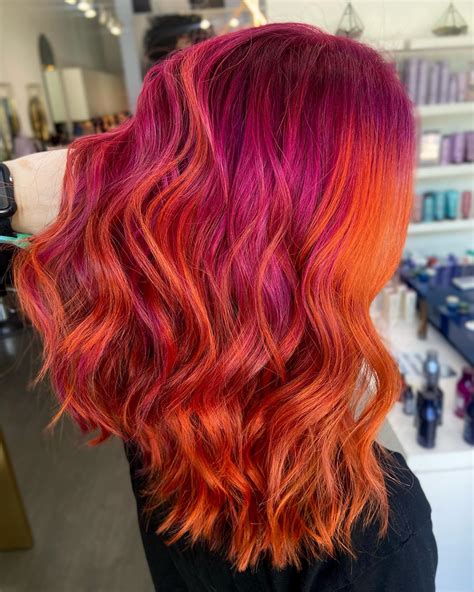 Red And Orange Ombre Hair