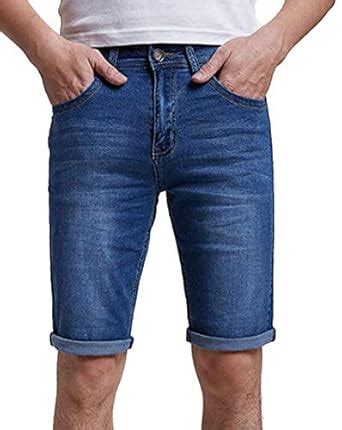 Buy SELX-Men Summer Loose Denim Short Pant Extended Size 3/4 Jean Pants ...