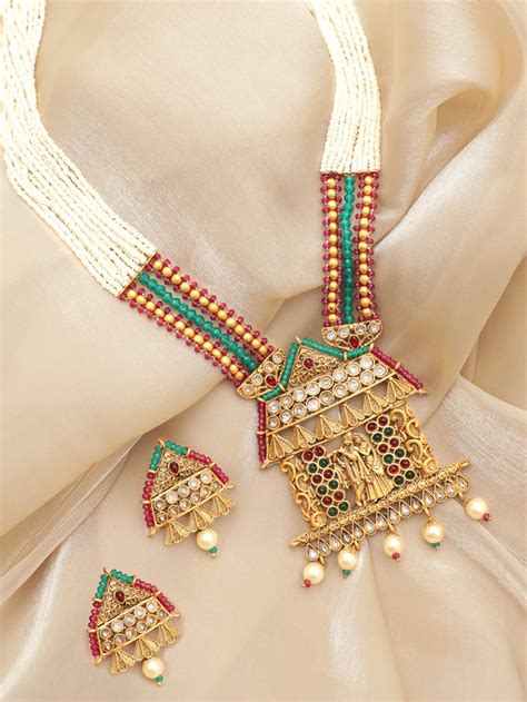 Divine Aura Radha Krishna Necklace Set – Rubans