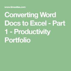 Converting Word Docs to Excel - Part 1