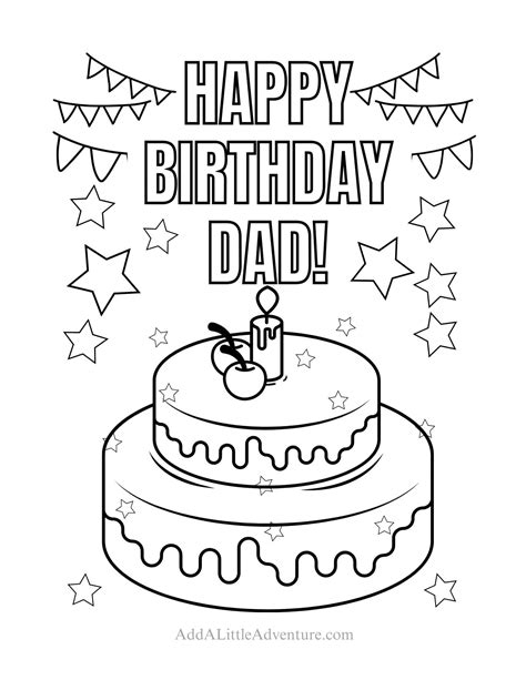 Happy Birthday Daddy Coloring Pages