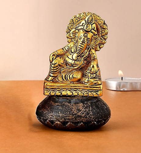 Buy CraftVatika Metal Resting Ganesha Idol Statue for Home Decor Car ...