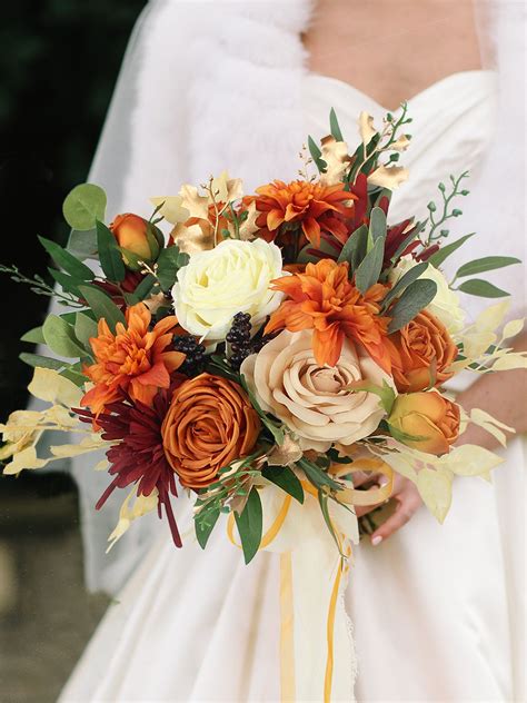 1 2 3 4 5 6 Burnt Orange Bridal Bouquet, Orange Bouquets, Burnt Orange ...