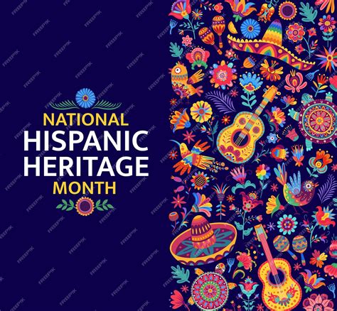 Premium Vector | National hispanic heritage month festival banner with ...