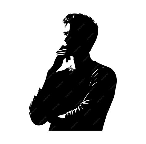 Premium Vector | Man thinking vector silhouette vector
