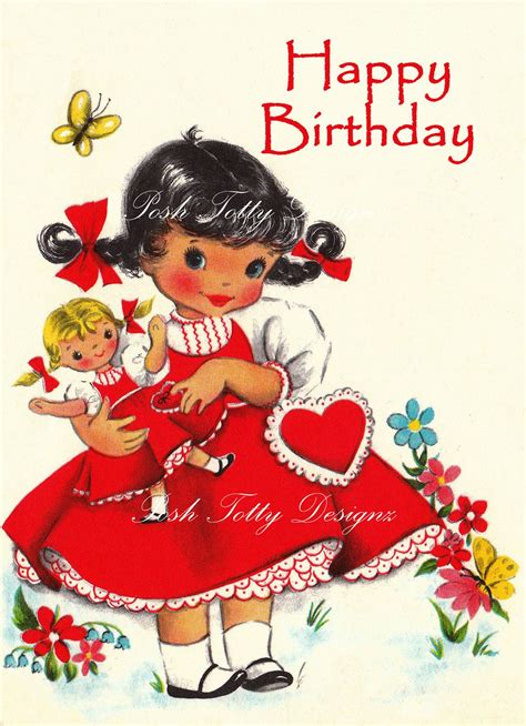 Happy Birthday Hi Valentine Vintage Digital Download Printable Images ...