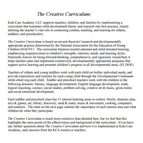 Image result for Sample Curriculum