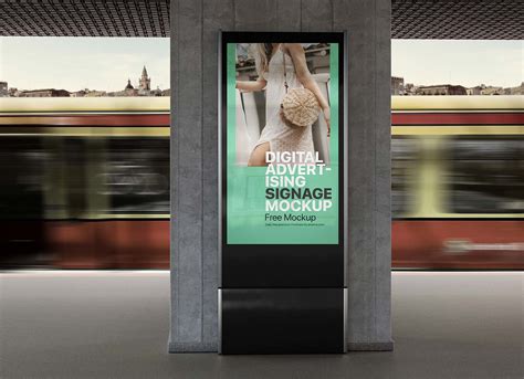 Free Digital Advertising Poster At Subway Mockup PSD - Good Mockups