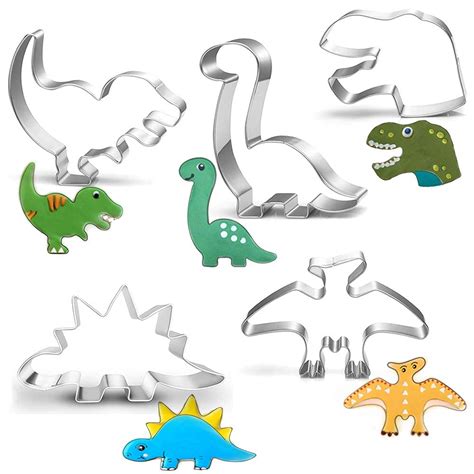 New Dinosaur Cookie Cutter Set-7 Piece-Dinosaur Footprint and Head ...