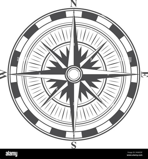 Retro wind rose symbol. Old nautical compass Stock Vector Image & Art ...
