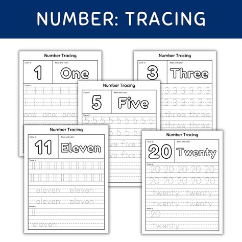 1-20 Number Tracing Worksheets, Trace, Color & Write Activities ...