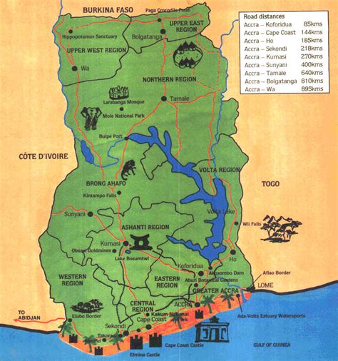 Ghana Map - Ghana