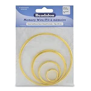 Beadalon Carbon Steel Memory Wire, Round, Gold Color, Approx 30 coils ...