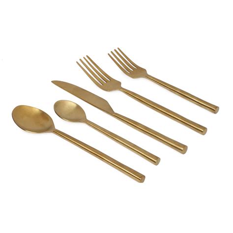 Chumbak Glitzy Meals Gold Cutlery Set of 5 : Amazon.in: Home & Kitchen
