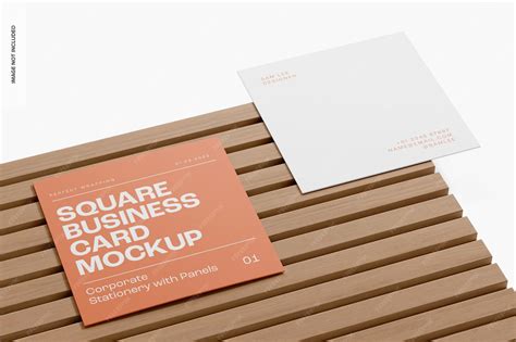 Premium PSD | Corporate Paper Square Business Cards Mockup