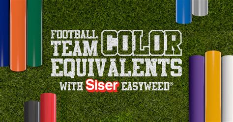 Football Team Color Equivalents with EasyWeed® | Siser North America