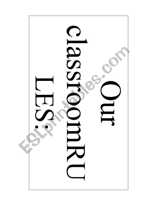 Image result for Classroom Rules ESL Worksheet