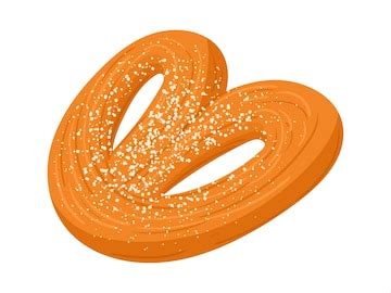 Cartoon puff pastry bakery tasty puff bun sweet wheat baked pastry flat ...