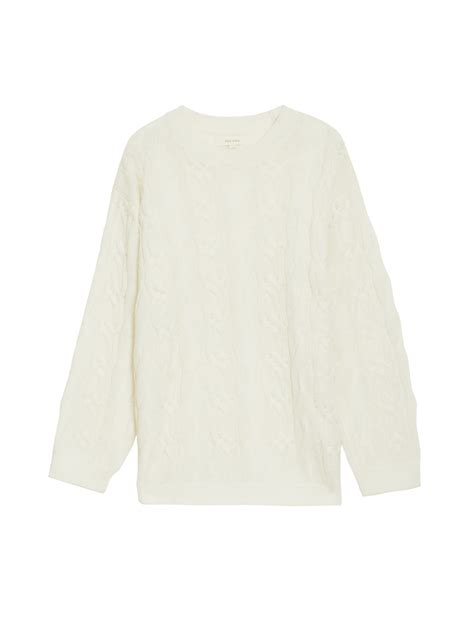 Buy Cable Knit Neck Jumper at Marks & Spencer