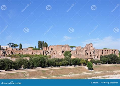 Palatine Hill Rome Italy Seen from Circus Maximus Stock Image - Image ...