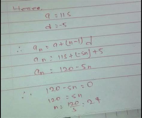 which term of an ap 115, 110, 105,..... is its first negative term ...