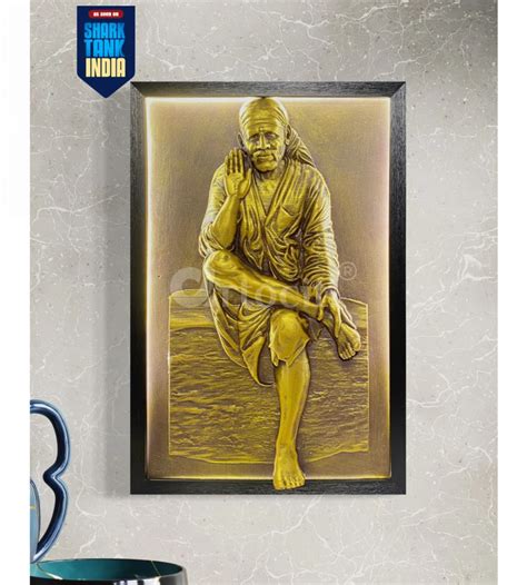 18X12 Inch Sai Baba 3D Relief Mural Wall Art