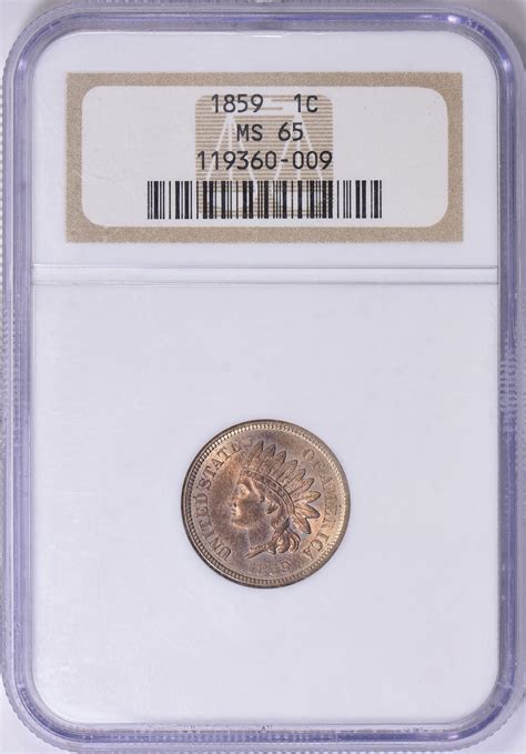 1859 Indian Cent NGC MS-65 (Item 1752311) | GreatCollections Coin Auctions